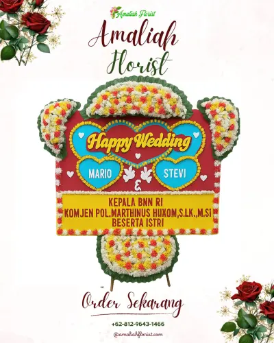 Karangan Papan Bunga Pernikahan di Ciwalen